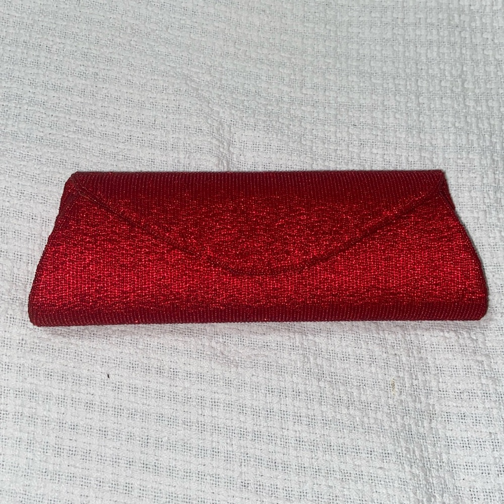 Like new MOYNA Red beaded flap clutch or shoulder bag